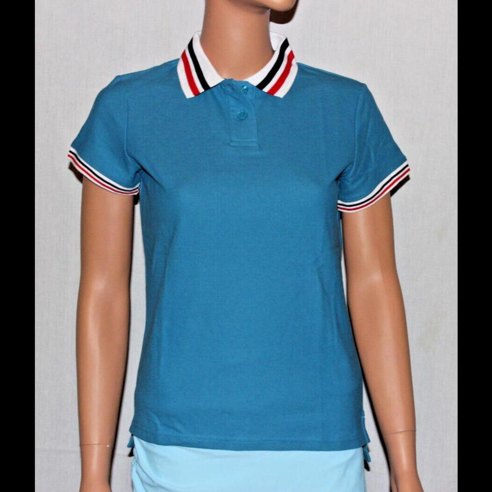 MOVETES WOMENS PHOENIX POLO SHIRT – TEAL BLUE - SHORT SLEEVE – SIZE XS S M L XL